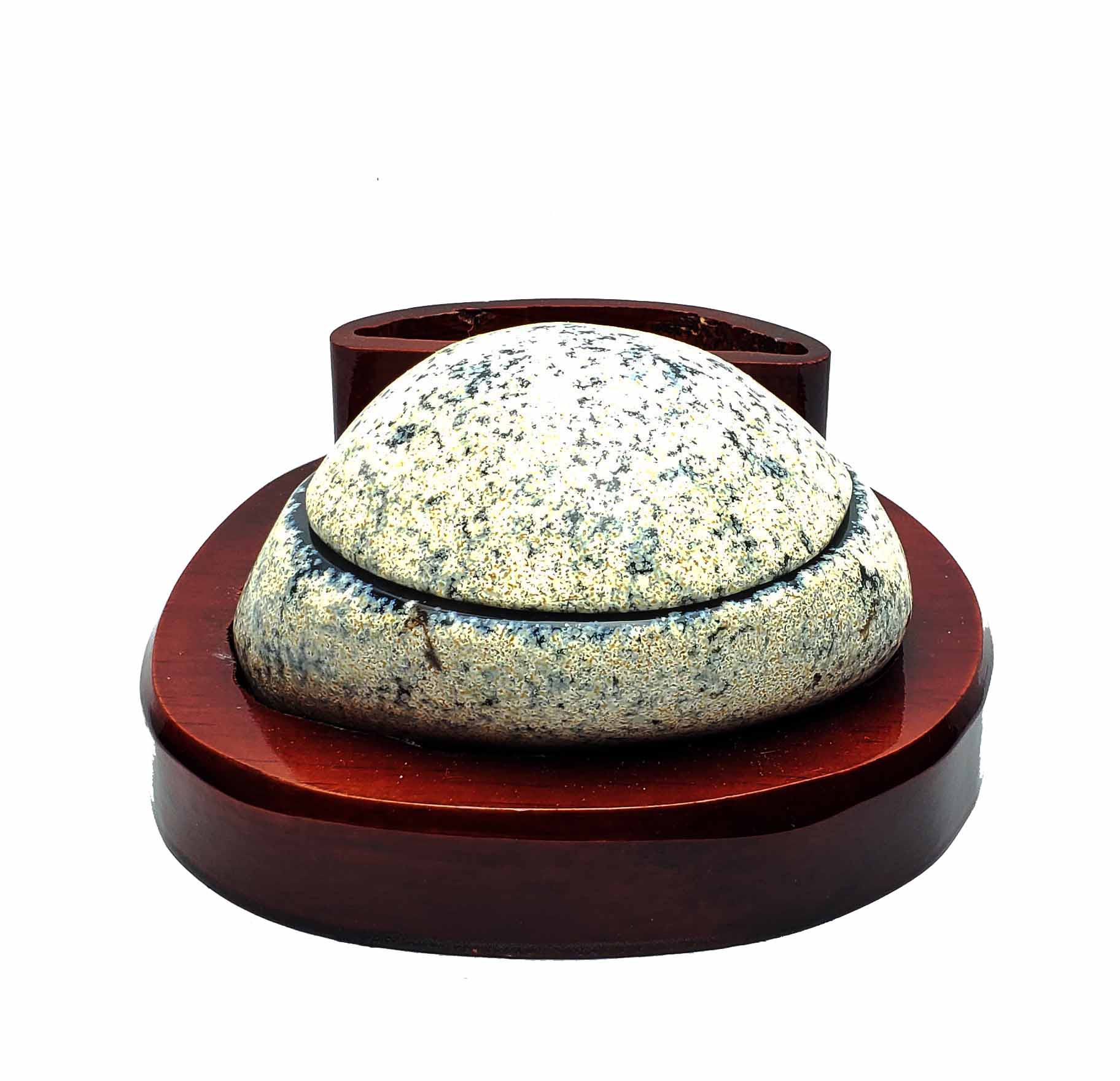 Agate Geode on Wood Stand - Image 2