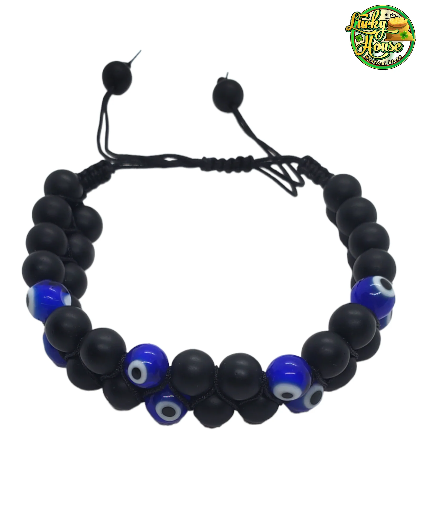 Black Agate Evil Eye Bracelet - Image 2