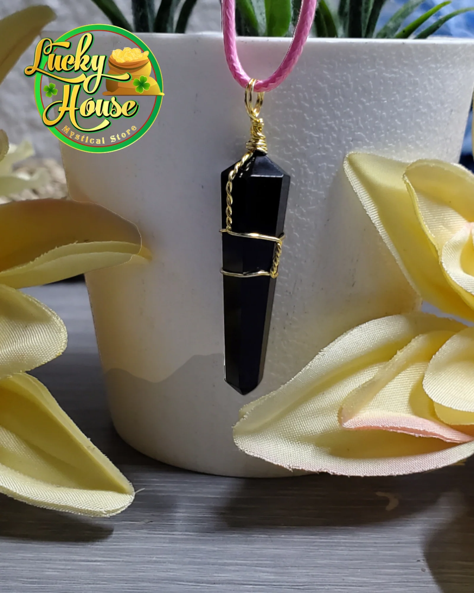 Black Obsidian Wire Wrap Pendant - Image 2