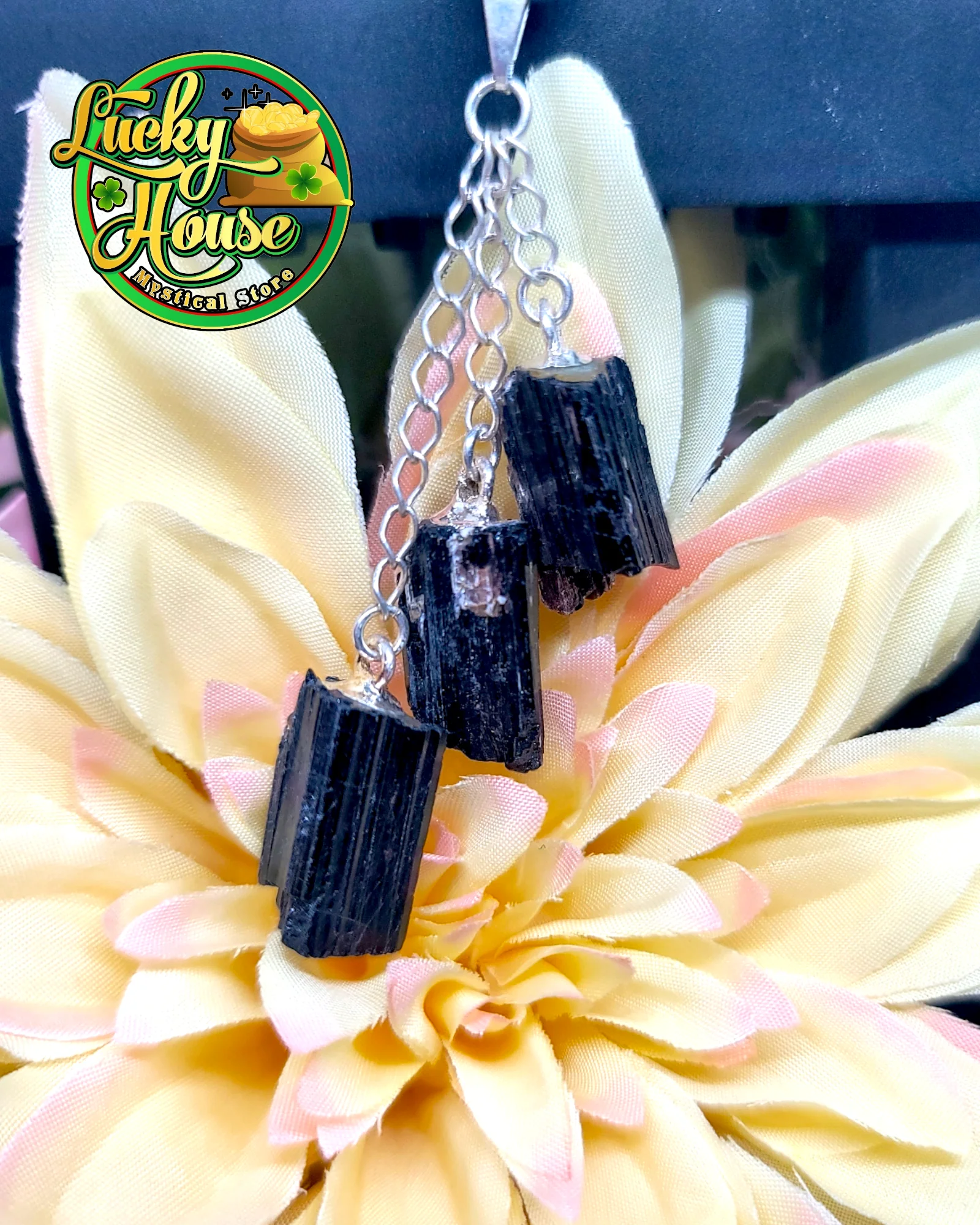 Black Tourmaline Triple Pendant - Image 2