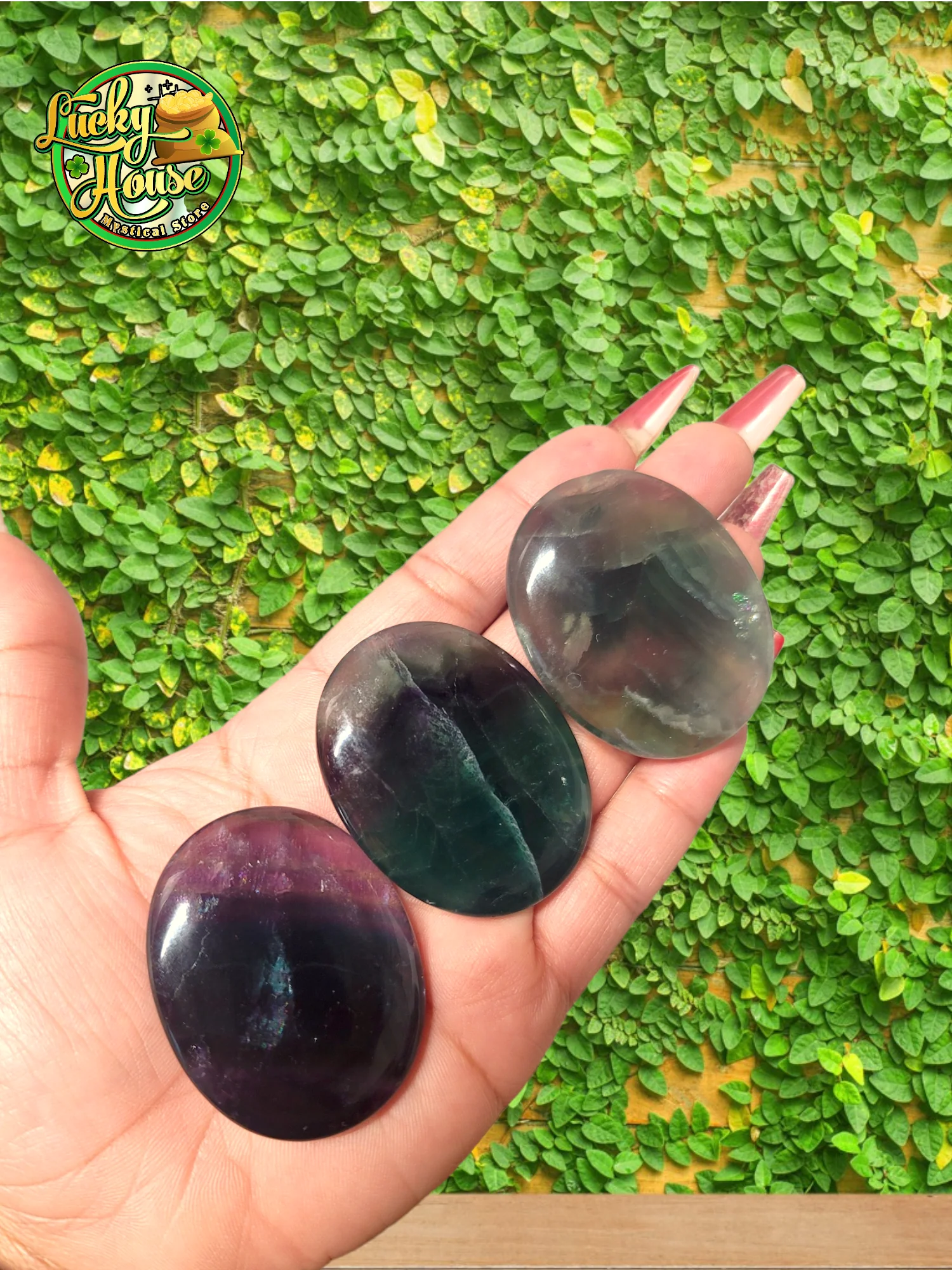 Fluorite Flat Palm Stone
