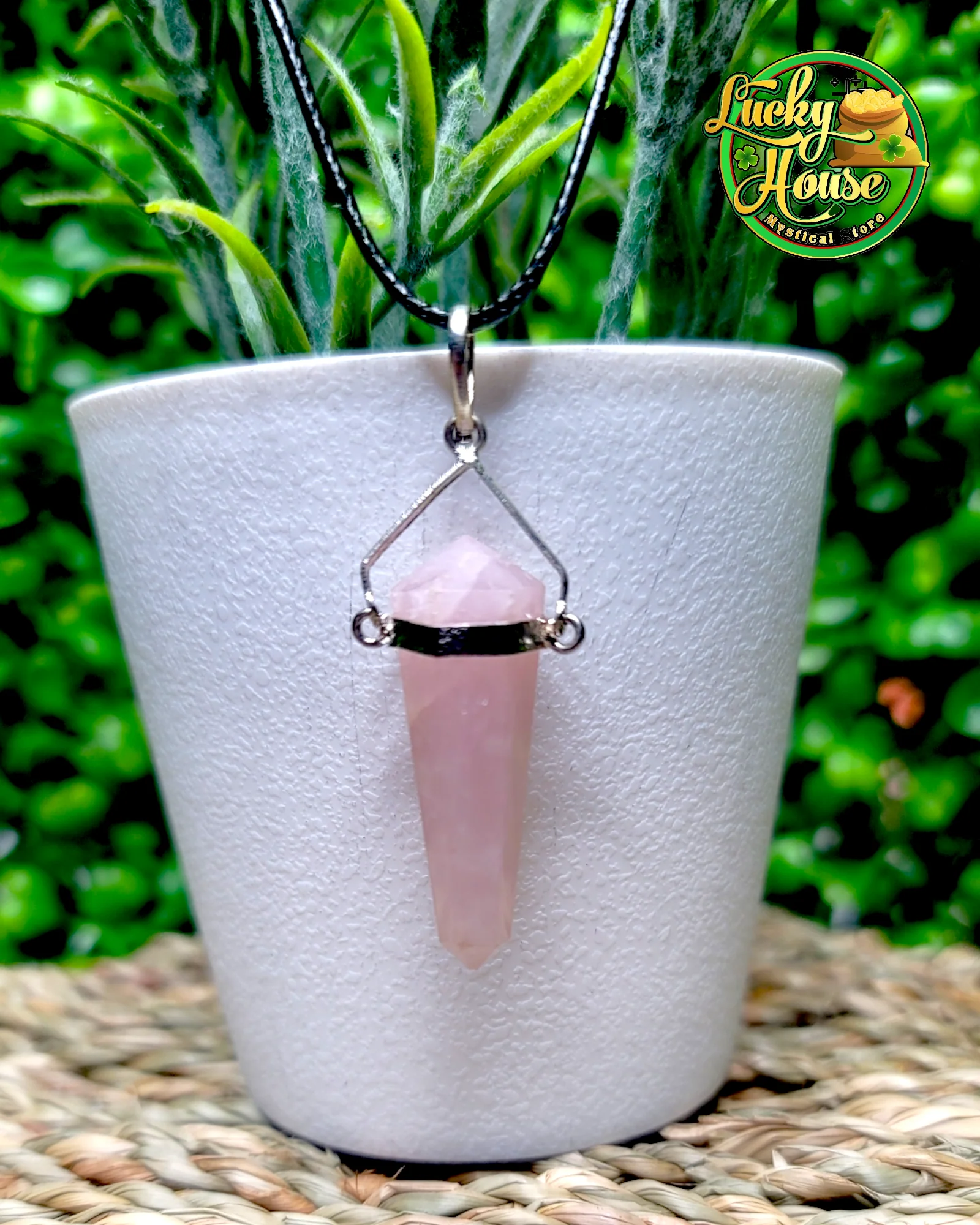 Rose Quartz Double Point Pendant - Image 2