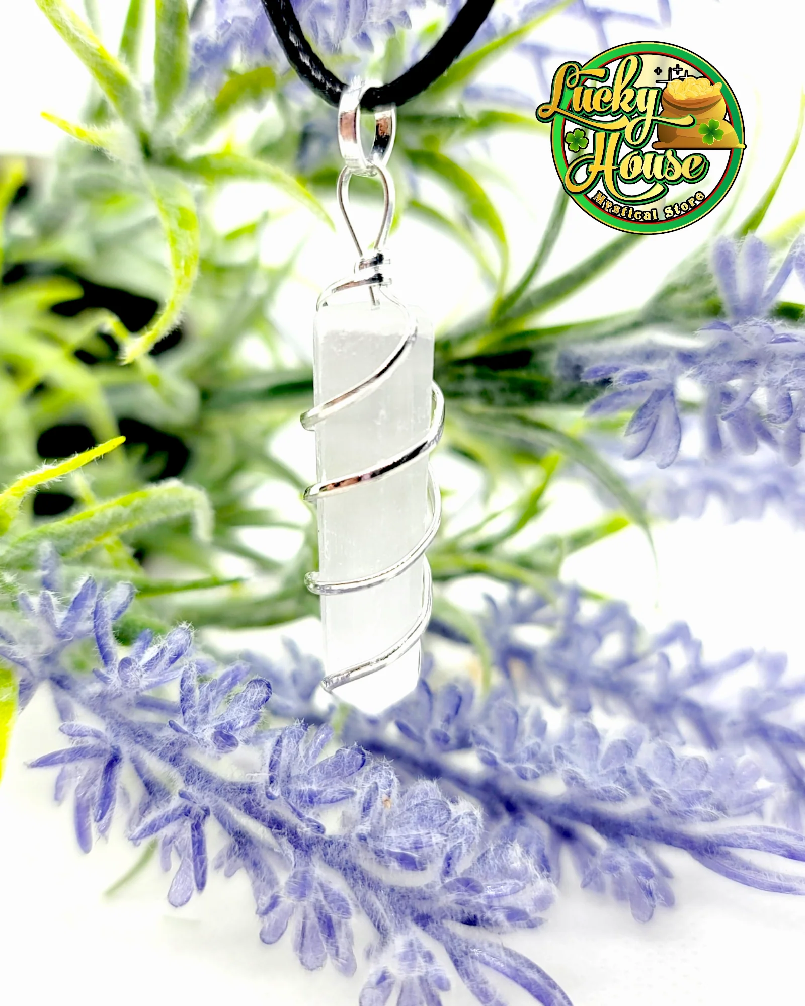 Selenite Wire Wrap Pendant - Image 2