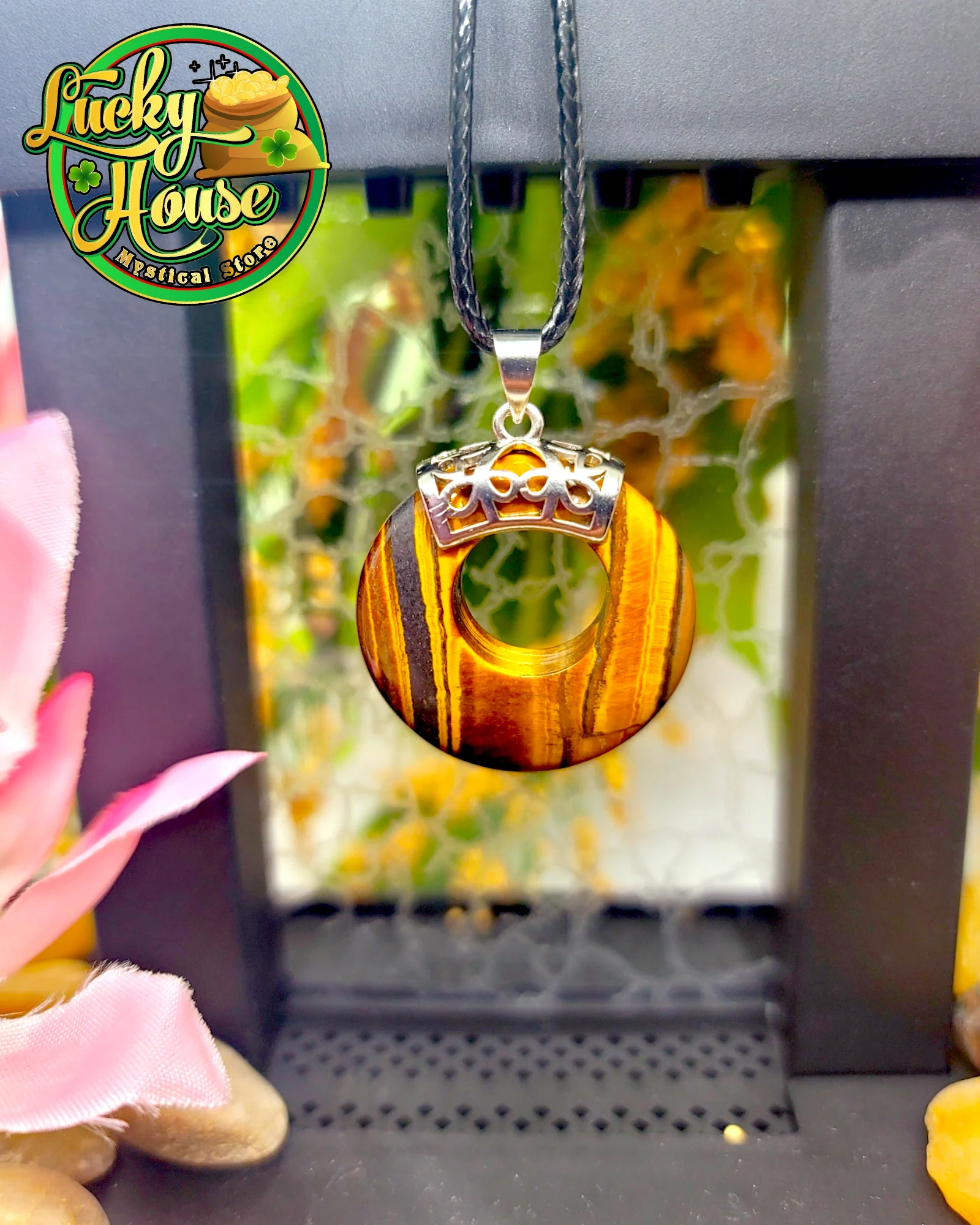 Tiger Eye Fancy Donut Pendant - Image 2