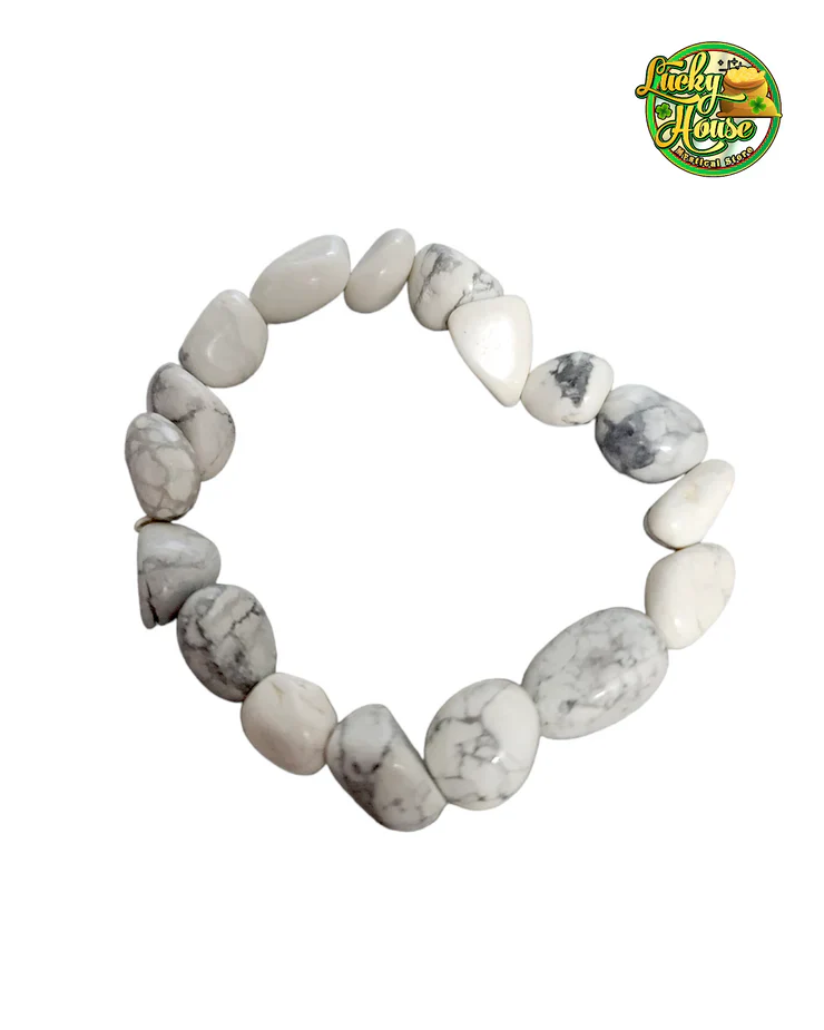 White Howlite Tumbled Bracelet (Bulk)